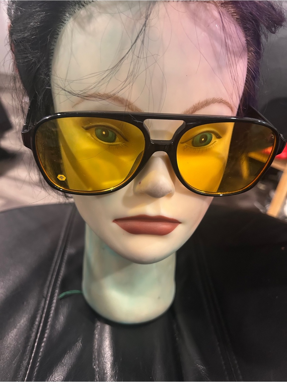 Bumble Retro Yellow Lens Aviator Sunglasses unisex